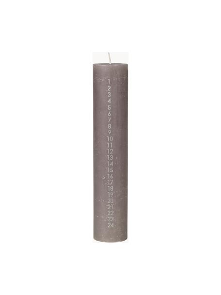 Ručně vyrobená adventní svíčka Rustic, Parafín, Šedá, Ø 5 cm, V 25 cm