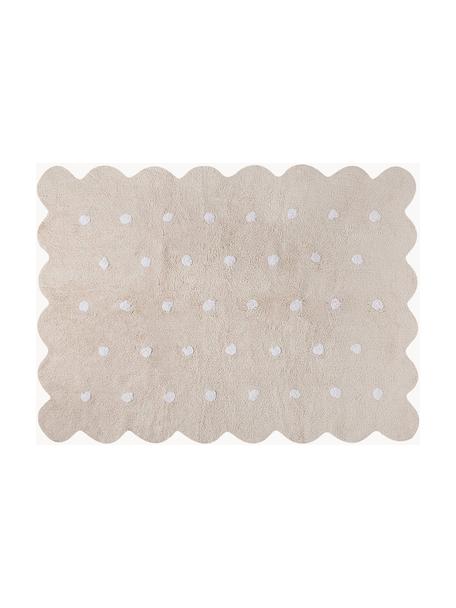 Ručne tkaný detský koberec Biscuit, Béžová, biela, Š 120 x D 160 cm (veľkosť S)