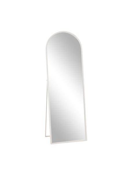 Vloerspiegel Espelho met witte metalen frame, Frame: gecoat metaal, Spiegelglas: glas, Wit, B 51 x H 148 cm