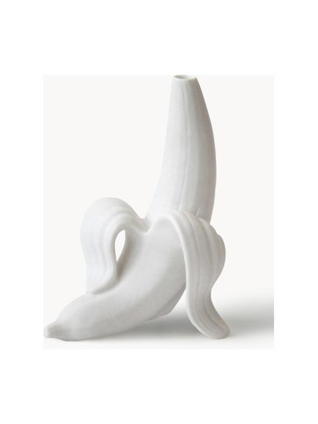 Vaso piccolo di design in porcellana Banana Joe, Porcellana, Bianco opaco, Ø 13 x Alt. 15 cm