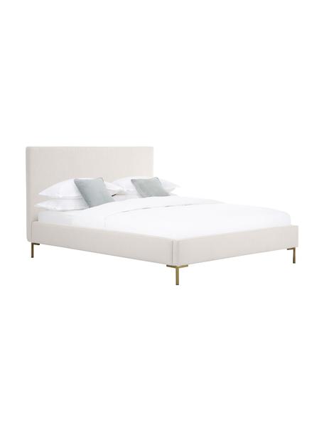 Polsterbett Peace, Bezug: Polyester (Strukturstoff), Korpus: Massives Kiefernholz, FSC, Webstoff Greige, B 200 x L 200 cm