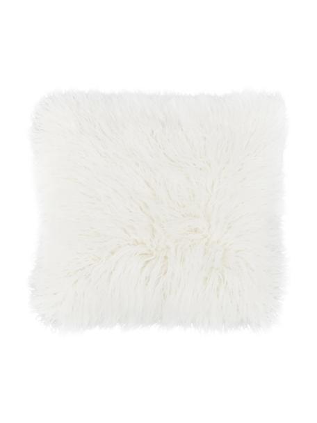 Pluizige kussenhoes van imitatievacht Morten in crèmekleur, gekruld, Crèmekleurig, B 40 x L 40 cm