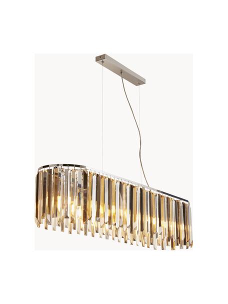 Grote design hanglamp Clarissa, Lampenkap: glas, Zilverkleurig- en goudkleurig, B 100 x H 25 cm