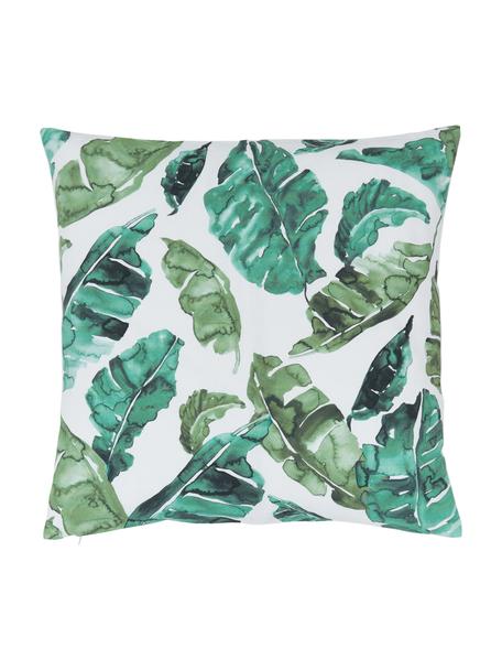 Kussenhoes Shade met blad motief, 100% katoen, Groen, wit, B 45 x L 45 cm