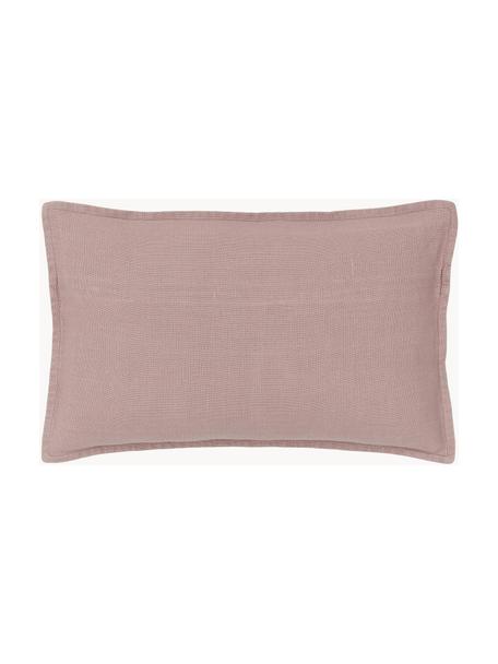 Funda de cojín de lino Lanya, 100% lino, Rosa palo, An 30 x L 50 cm