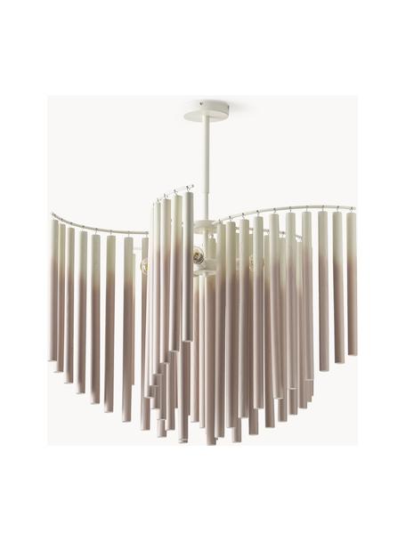 Große Design Pendelleuchte Coralie, Dekor: 100 % Eschenholz, FSC-zer, Off White, Beige, B 80 x H 87 cm