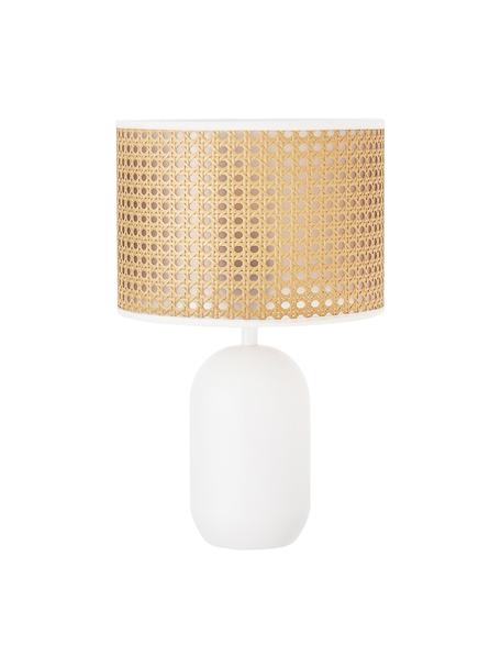 Stolová lampa s viedenským výpletom Vienna, Biela, svetlohnedá, ∅ 25 x V 40 cm