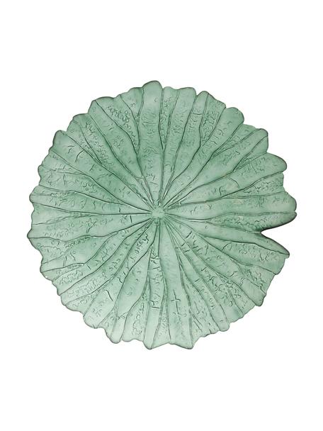 Servierschalen Botanic in Blattform in Grün aus Glas, Ø 40 cm, 2 Stück, Glas, Grün, Ø 40 x H 7 cm