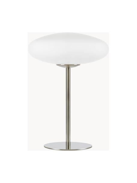 Lampada da tavolo Locus, Paralume: vetro, Struttura: acciaio spazzolato, Bianco crema, argentato, Ø 29 x Alt. 40 cm