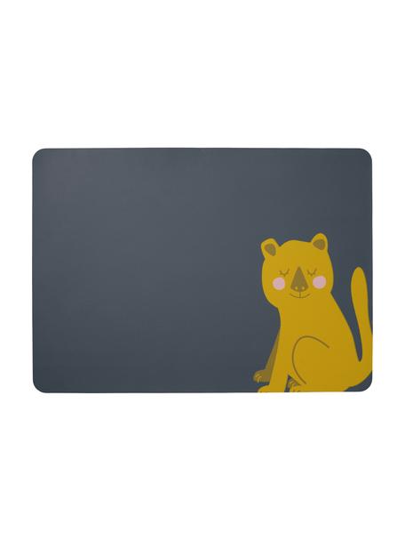 Stolové prestieranie Leo Leo Löwe, 2 ks, PVC s koženým vzhľadom, Modrá, žltá, Š 33 x D 46 cm