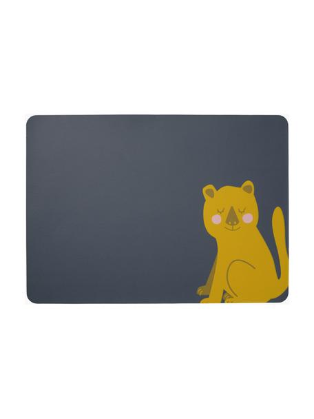 Placemats Leo Löwe, 2 stuks, PVC met leren look, Leeuw, B 33 x L 46 cm