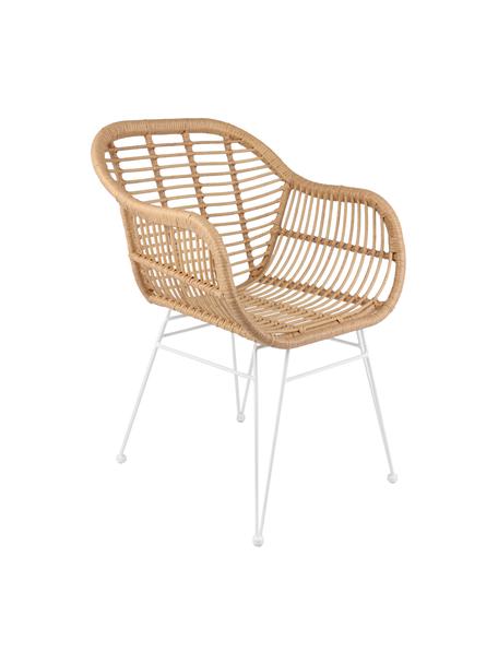Polyratanové židle s područkami Costa, 2 ks, Světle hnědá, Š 59 cm, H 58 cm