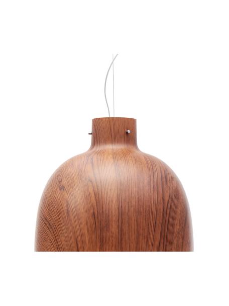Veľká závesná lampa Bellissima, Plast, So vzhľadom dreva, tmavá, Ø 50 x V 41 cm