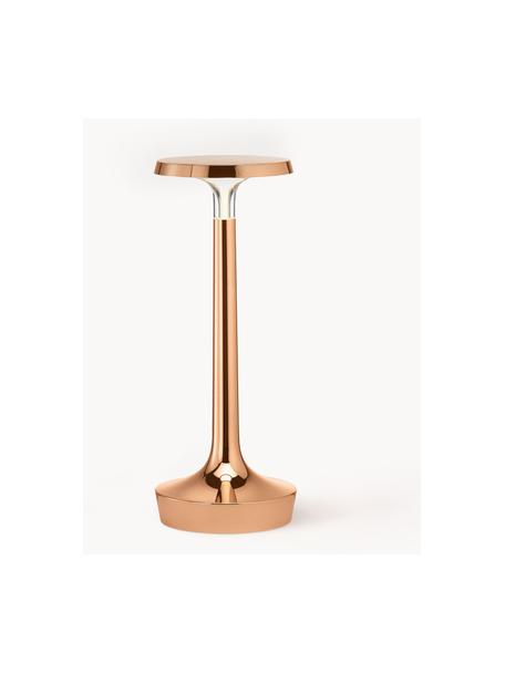 Lampada da tavolo piccola a LED con luce regolabile Bonjour, Plastica, Rosa con finitura metallizzata, Ø 11 x Alt. 27 cm