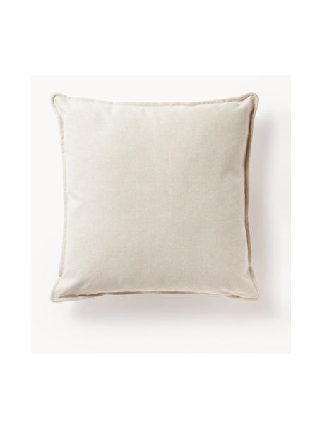 Cuscino decorativo Lennon, Rivestimento: 100% poliestere, Tessuto bianco latte, Larg. 60 x Lung. 60 cm