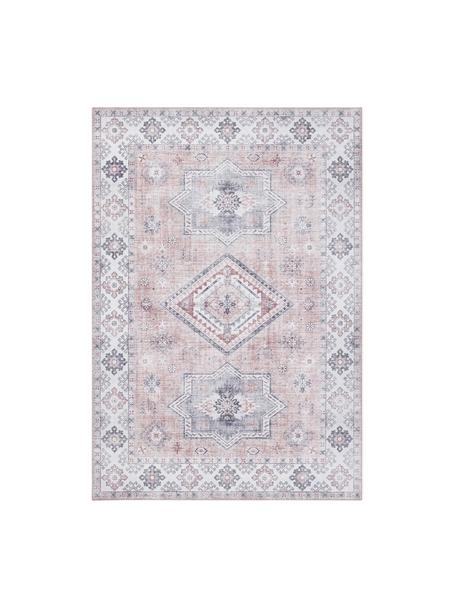 Tapis de couloir dans le style vintage Gratia, 100 % polyester, Tons roses et gris, larg. 200 x long. 290 cm (taille L)