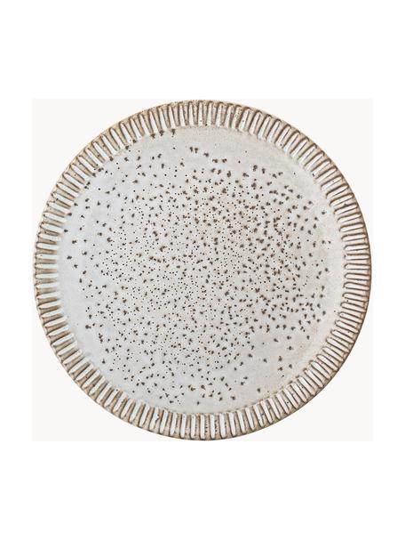 Ručne vyrobený raňajkový tanier s reaktívnou glazúrou Thea, 4 ks, Kamenina, Krémová, strakatá, Ø 20 cm