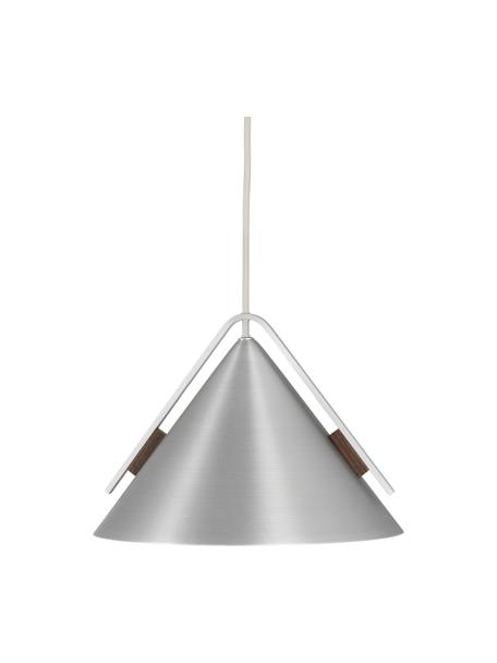 Lampada a sospensione Cone, in varie dimensioni, Decorazione: legno di noce, oliato, Argentato, Ø 25 x Alt. 20 cm