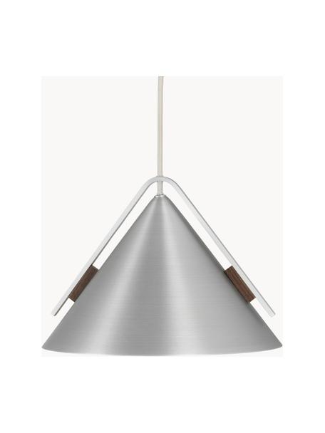 Lámpara de techo Cone, diferentes tamaños, Cable: cubierto en tela, Plateado, Ø 25 x Al 20 cm