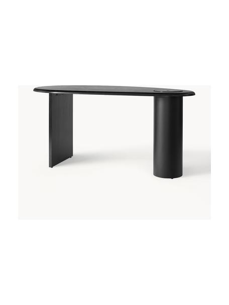 Escritorio Eclipse, Tablero: madera de roble aceitada, Estructura: acero recubierto, Negro, An 160 x F 80 cm