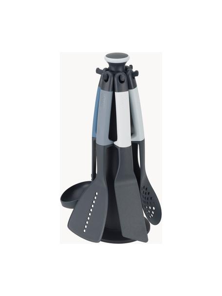 Keukengereiset Elevate, 7-delig, Gehard nylon, silicone, Blauwtinten, Set met verschillende formaten