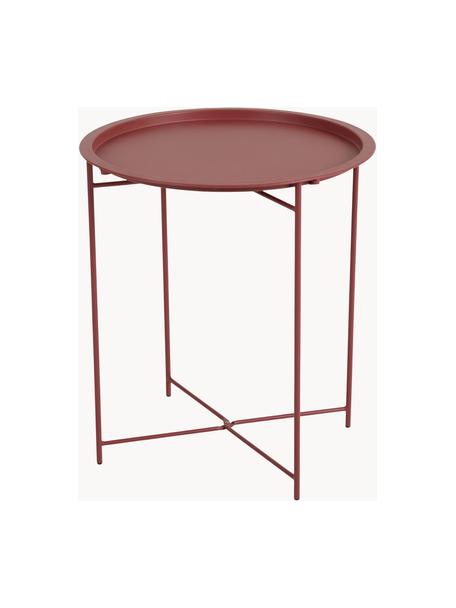 Kulatý kovový stolek Sangro, Kov s práškovým nástřikem, Rezavě červená, Ø 46 cm, V 52 cm