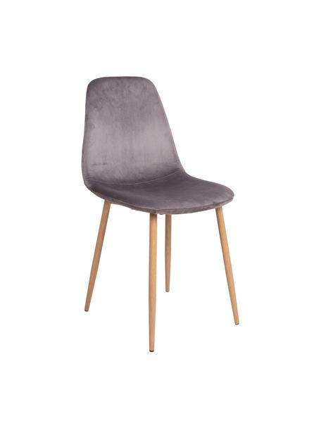 Stolička so zamatovým čalúnením Stockholm, Sivá, svetlohnedá, Š 47 x H 50 cm