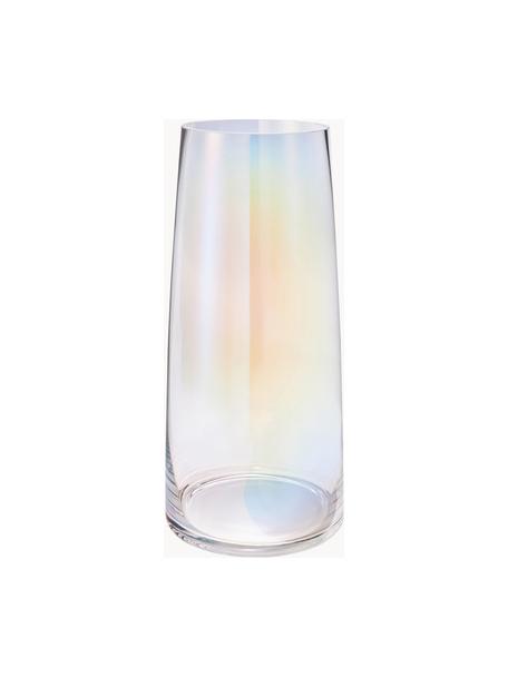 Jarrón de vidrio iridiscente soplado artesanalmente Myla, Vidrio, Transparente iridiscente, Ø 18 x Al 40 cm
