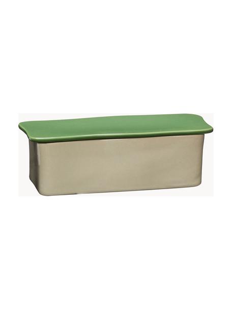Ręcznie wykonany organizer Amare, Kamień sproszkowany, Jasny beżowy, zielony, S 23 x W 8 cm