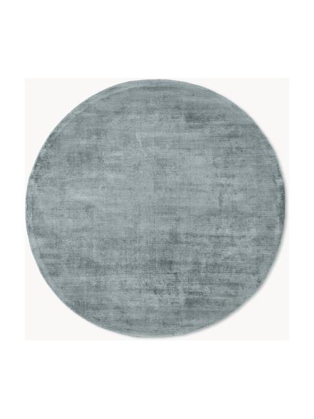 Tapis rond en viscose tissé main Jane, Gris-bleu, Ø 200 cm (taille L)