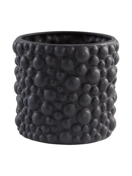 Ręcznie wykonana osłonka na doniczkę Zio, Ceramika, Czarny, Ø 22 x W 21 cm