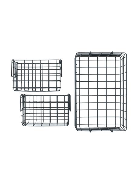 Set cestini The Baskets 3 pz, Acciaio verniciato a polvere, Blu grigio, Set in varie misure