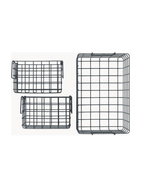 Paniers de rangement The Baskets, 3 élém., Métal, enduit, Anthracite, Lot de différentes tailles