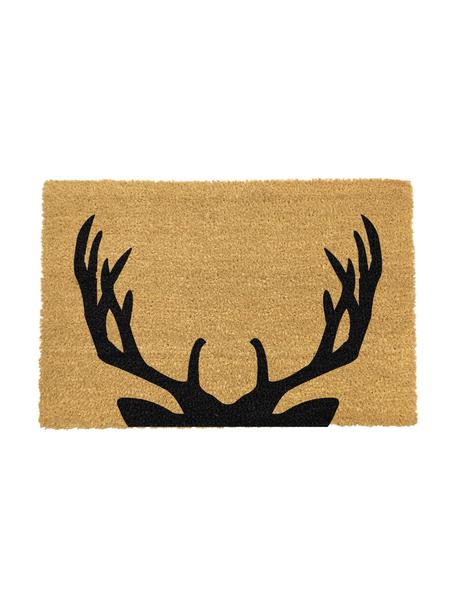 Rohož Stag, Kokosové vlákno, Béžová, černá, Š 40 cm, D 60 cm