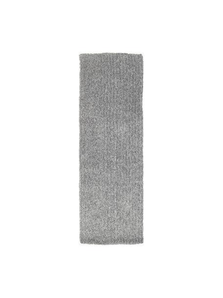 Flauschiger Hochflor-Läufer Marsha, Rückseite: 55 % Polyester, 45 % Baum, Grau, B 80 x L 200 cm