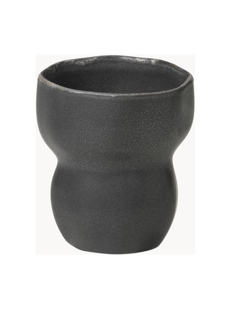 Beker Limfjord in organische vorm, 200 ml, Keramiek, Antraciet, Ø 8 x H 9 cm, 200 ml