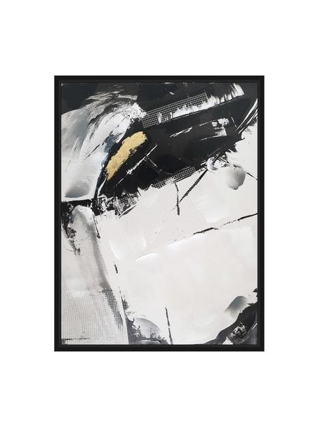 Cuadro en lienzo Tranquilizing, Negro, blanco, dorado, An 62 x Al 82 cm