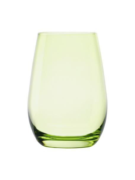 Waterglazen Elements in groen, 6 stuks, Glas, Lichtgroen, Ø 9 x H 12 cm, 465 ml