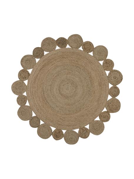 Runder Jute-Teppich Niago, handgefertigt, 100% Jute, Braun, Ø 150 cm (Größe M)