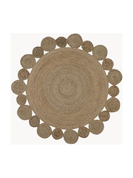 Tappeto rotondo in juta fatto a mano Niago, 100% juta, Marrone, Ø 150 cm (taglia M)