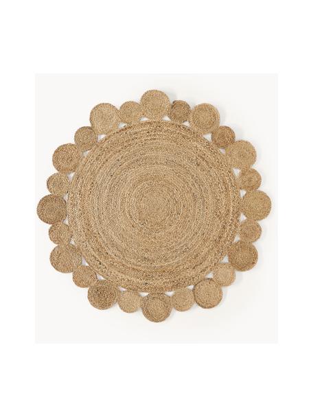 Okrągły ręcznie wykonany dywan z juty Niago, 100% juta, Brązowy, ∅ 150 cm (Rozmiar M)