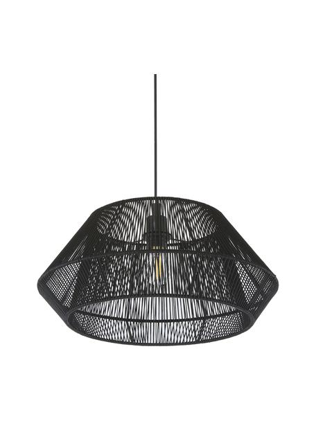 Lámpara de techo Hadi, Pantalla: tela, Anclaje: metal con pintura en polv, Estructura: metal, con pintura en pol, Cable: plástico, Negro, Ø 48 x Al 22 cm