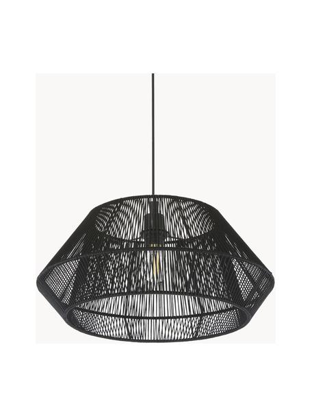 Lámpara de techo Hadi, Pantalla: tela, Anclaje: metal con pintura en polv, Estructura: metal, con pintura en pol, Cable: plástico, Negro, Ø 48 x Al 22 cm