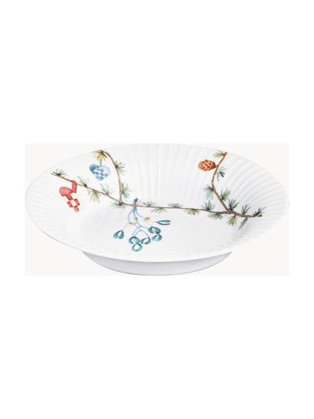 Assiettes à soupe de Noël peintes à la main Hammershøi, 4 pièces, Porcelaine, Blanc, multicolore, Ø 21 cm