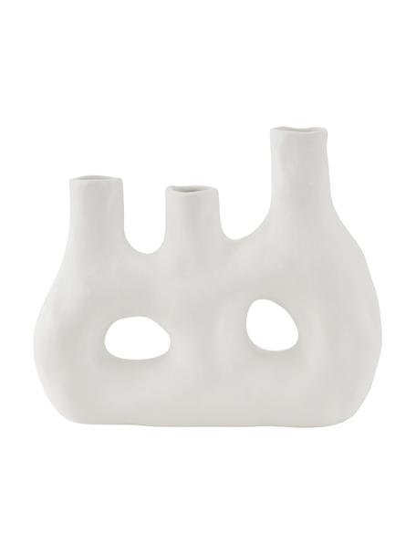 Vaso di design in porcellana bianca Tripple, Porcellana, Bianco, Larg. 26 x Alt. 23 cm