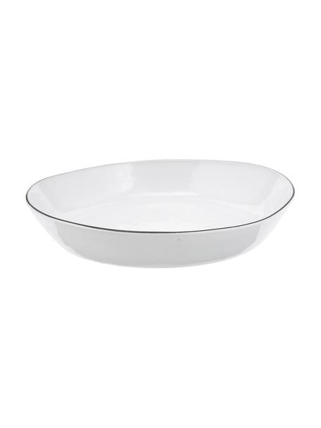 Ručne vyrobená servírovacia misa z porcelánu Salt, Porcelán, Lomená biela, Š 24 x V 4 cm