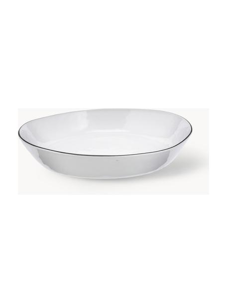 Ručně vyrobená porcelánová servírovací mísa Salt, Porcelán, Bílá, Š 24 cm, V 4 cm