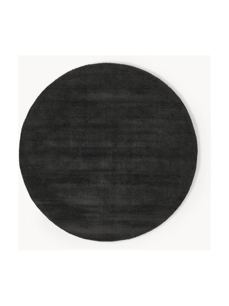 Ručně tkaný viskózový koberec Jane, Antracitová, Ø 115 cm (velikost S)