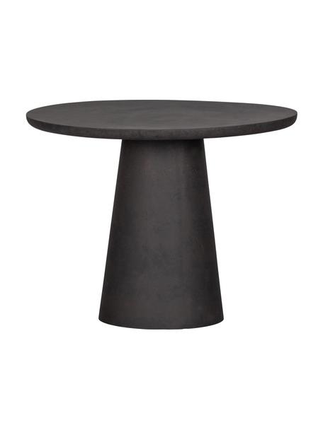 Okrągły stół ogrodowy z betonu Damon, Powlekany betonem i włóknem szklanym, Ciemny brązowy, Ø 100 x W 76 cm