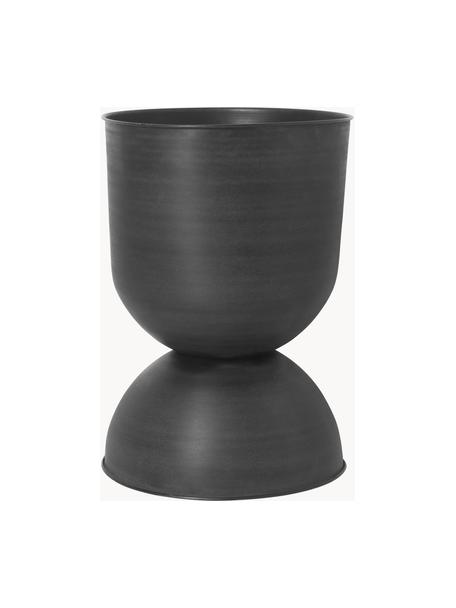 Cache-pot Hourglass, haut. 73 cm, Fer, enduit, Noir, mat, Ø 50 x haut. 73 cm